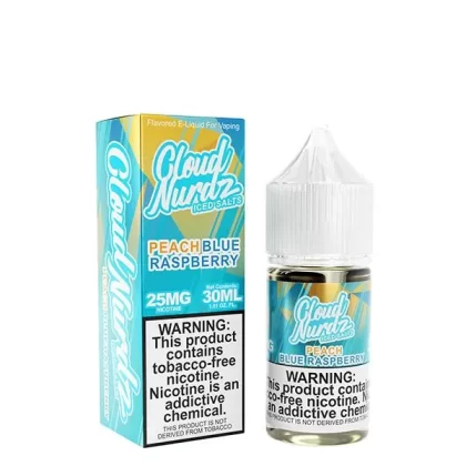 Iced Peach Blue Raz by Cloud Nurdz TFN Salts 30mL - 25MG