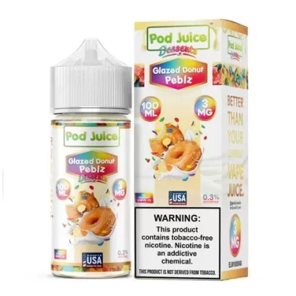 Pod Juice Glazed Donut Peblz Tobacco Free Nicotine E-Juice 100ml