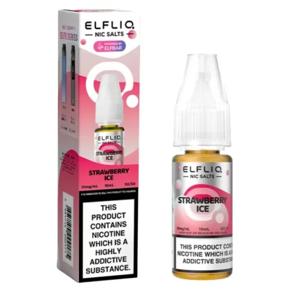 Strawberry Ice Nic Salt E-Liquid by Elf Bar Elfliq (10ml) - 10mg