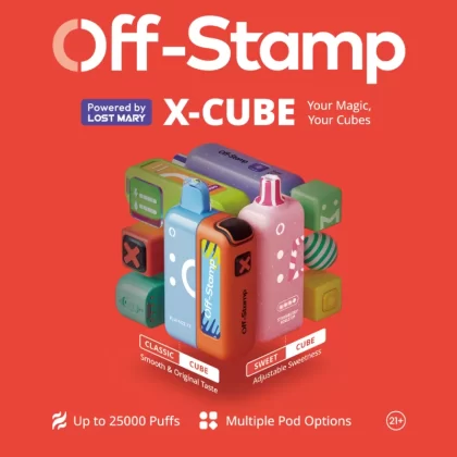 Off-Stamp X-CUBE 25K Disposable KIT Powered By LOST MARY – 25000 Puffs - Golden Berry