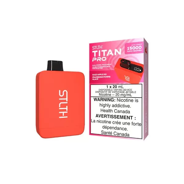 Stlth Titan Pro Disposable Vape – 15K Puffs – Razz Apple Ice