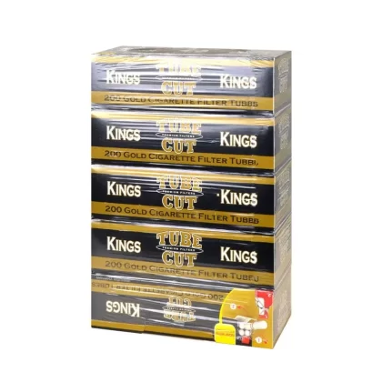 Gambler Tube Cut Filter Tubes Gold(Light) 5 Cartons of 200 - Size#King Size>100 mm