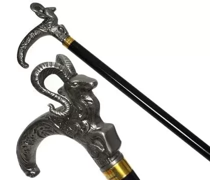 Walking Cane / Sword Cane 34.5″- Ram Head