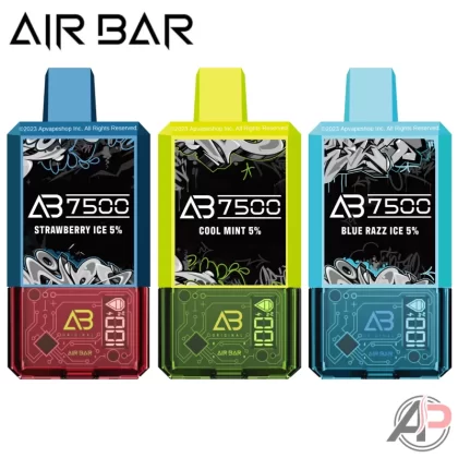 Air Bar AB7500 Puff Disposable Vape Device - Black Dragon Ice, Blue Razz Ice