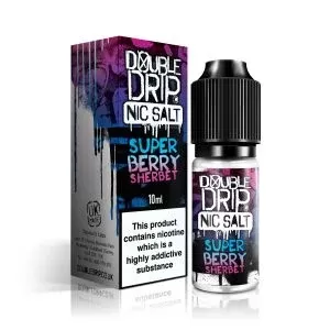 Double Drip Nic Salts Eliquid Super Berry Sherbert - Options#10ml 10mg>10ml 20mg