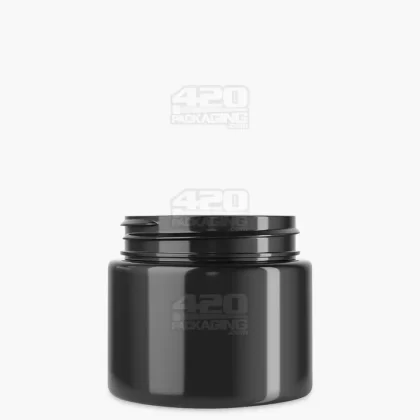 Straight Sided Black Plastic Jars | 53mm – 3oz – 100 Count