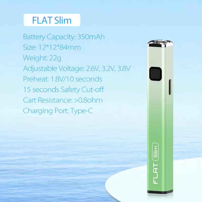 Yocan Flat Slim 510 Battery - black, silver (E70CD5) - Image 3
