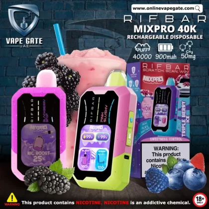 Rifbar Mixpro 40K Rechargeable Disposable Vape (40,000 Puffs) - Blueberry Pink Lemonade / 50 mg