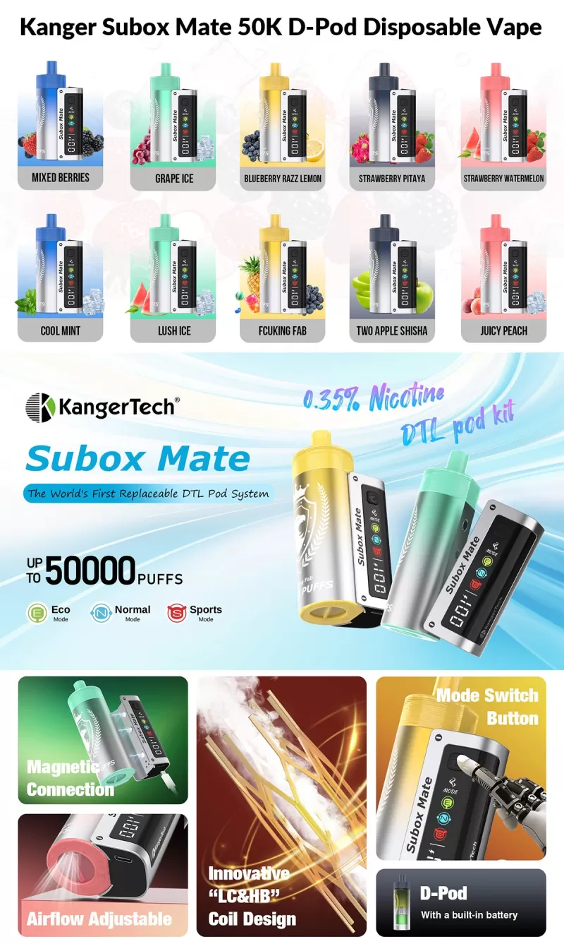 Kanger Subox Mate D-Pod 50K 50000 Puffs Disposable Kit 40ml - Image 2