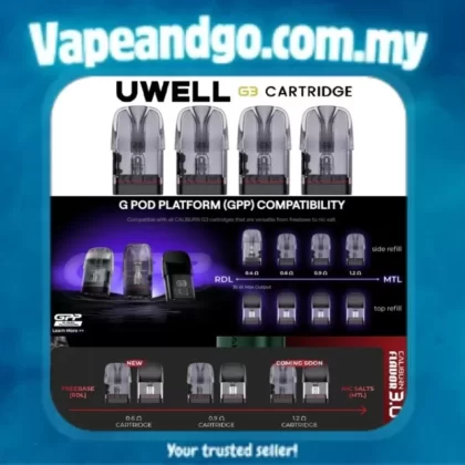 UWELL Caliburn G3 Cartridge – 0.6 / 0.9 / 1.2 Ohm - Vapeandgo Com My