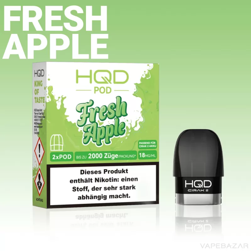 HQD Cirak 2 Pods – Fresh Apple - HQD Cirak / Nein / 2ml / 18mg/ml - Image 2