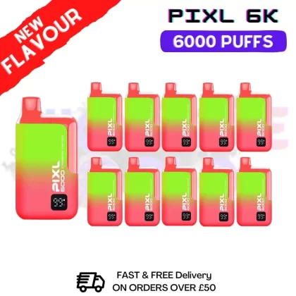 Strawberry Kiwi Razz Pixl 6000 6K Puff Box Of 10 – ONLY £74.99
