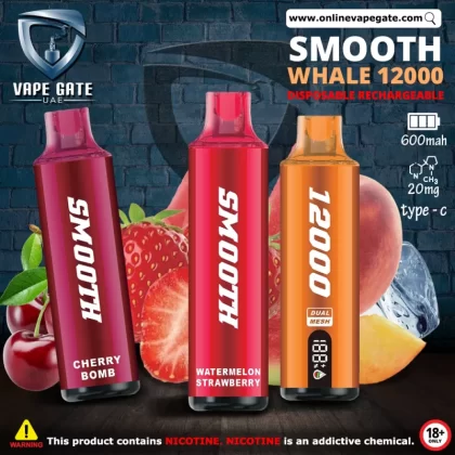Smooth Whale Disposable Vape (12,000 Puffs) - Kiwi Strawberry / 20 mg