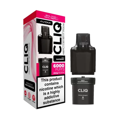 Red Raspberry Avomi Cliq 6000 Refill Pack - 20mg - Vape Product