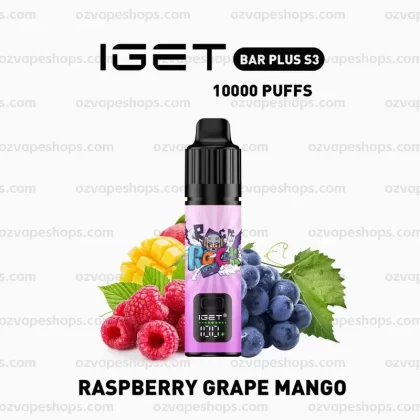 IGET Bar Plus S3 Kit – Raspberry Grape Mango - Ozvapeone