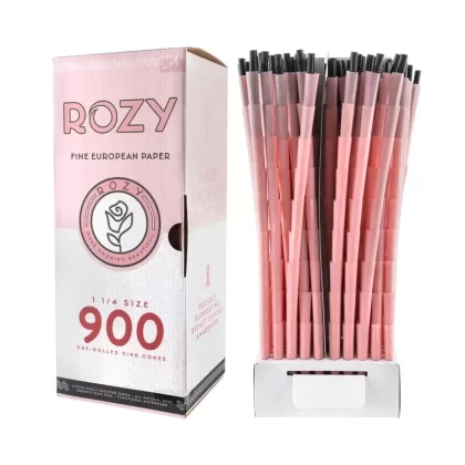 Rozy Pink | 1¼ Size Pre-Rolled Cones | 84mm – Pink – 900 Count - Ejuicewarehouse