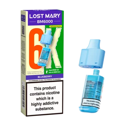 Blueberry Lost Mary BM6000 Refill Pack - 20mg - Vape Product (26B4DF)