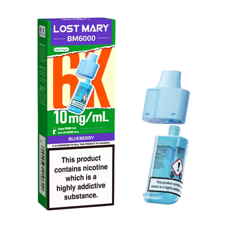 Blueberry Lost Mary BM6000 Refill Pack - 20mg - Vape Product (26B4DF) - Image 2