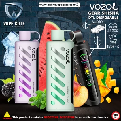 Vozol Gear Shisha DTL DISPOSABLE POD (25,00 PUFFS) - 5 mg / Blackcurrant Ice