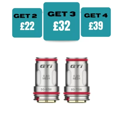 Vaporesso GTI Resplacement Coils Pack of 5 - DUAL MESH 0.2OHM