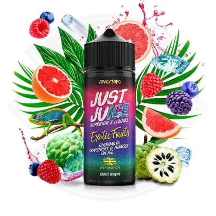 Just Juice Exotic – Cherimoya, Grapefruit & Berries 0mg 100ml Shortfill