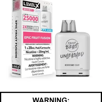 Epic Fruit Fusion Iced Flavour Beast Unleashed Level X Boost G2 Pods