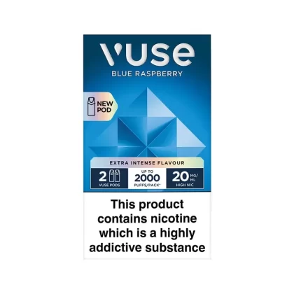 Vuse Extra Intense Blue Raspberry Pods (2 Pack) - Strength#20mg>10mg