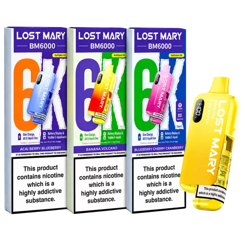 Lost Mary BM6000 Prefilled Vape KIT 0mg - Blackcurrant Lemonade