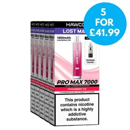 Box of 5 – 20mg Hawcos X Lost Mary Pro Max 7000 Vape Kit - Vape Co