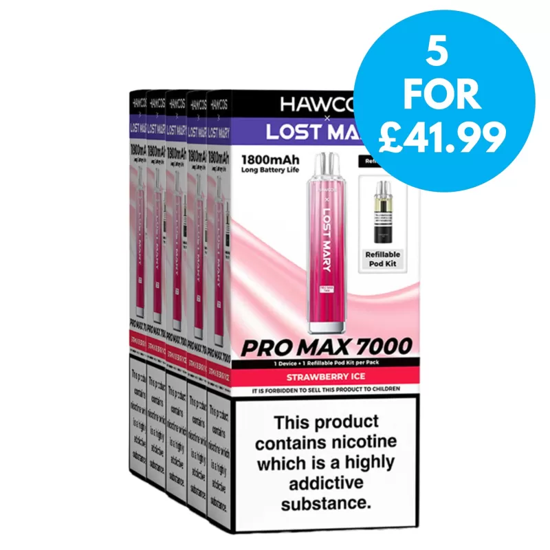 Box of 5 – 20mg Hawcos X Lost Mary Pro Max 7000 Vape Kit - Vape Co