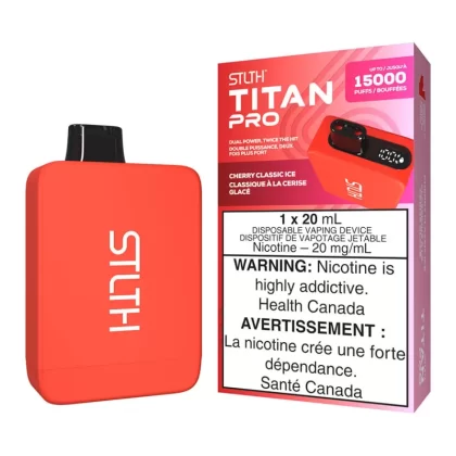 STLTH Titan Pro Disposable Vape Device - Cherry Classic Ice - 20mg/ml
