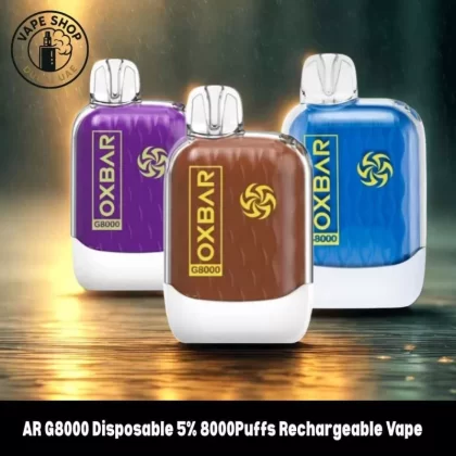 OXBAR G8000 Disposable 5% 8000Puffs Rechargeable Vape in Dubai UAE - Vape Product, BOX OF 5 PCS; lemon mint, Mad Blue