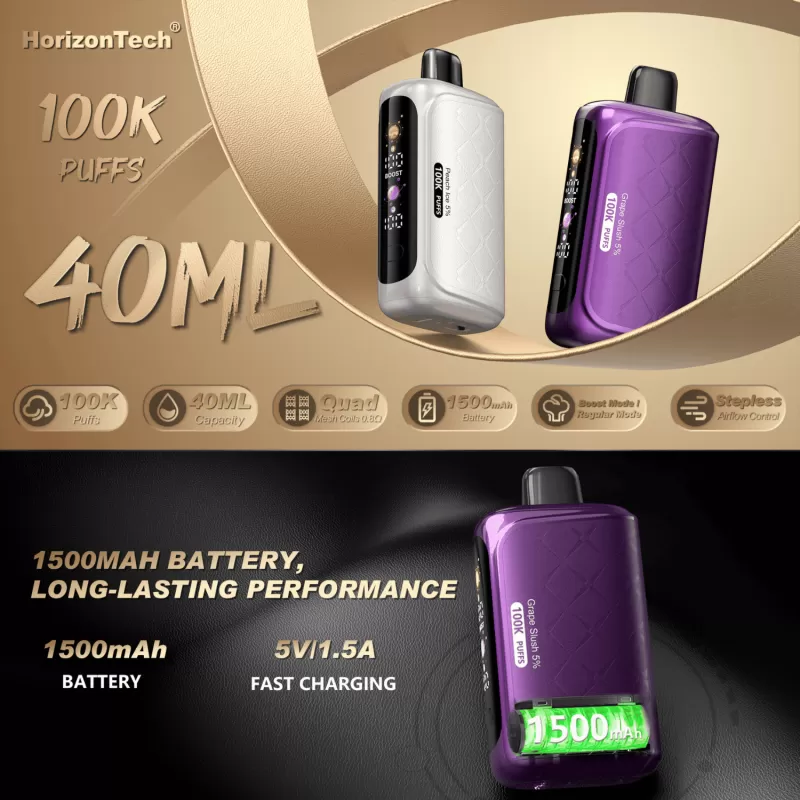HorizonTech Max 100k Puffs Disposable Vape Device - Banana Slush, Blue Rancher - Image 2