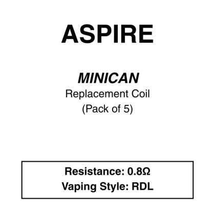 Aspire – Minican – Replacement Coils - Vapeys Co Nz