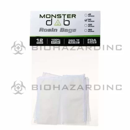 Monster Dab | Rosin Bags | 90μ – 2″ x 4″ – 12 Count - Ejuicewarehouse