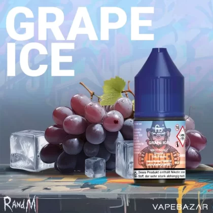 RandM Tornado Liquid – Grape Ice - Nikotin, demineralisiertes Wasser; 20mg/ml, Nikotinfrei