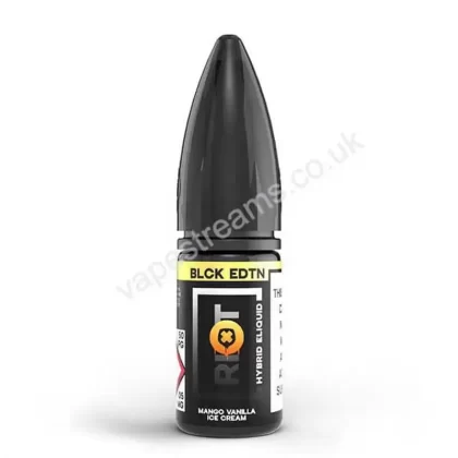 Riot Salt Blck Edtn Mango Vanilla Ice Cream Nicotine Salt E-Liquid - Vapestreams Co