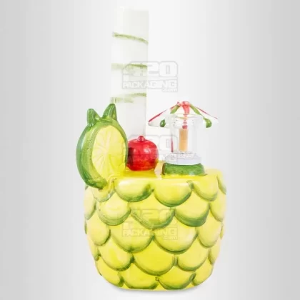 Pina Colada Pineapple Cocktail Ceramic Pipe w/ Built in Bowl | 7in Tall – 14mm Bowl – Mixed