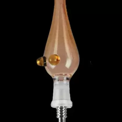 Portable Glass Dab Straw with Titanium Tip