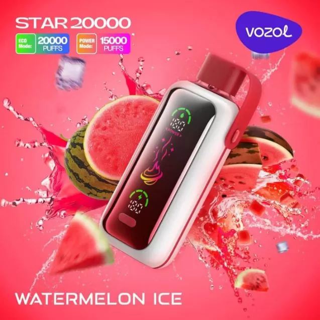 Vozol Star Rechargeable Disposable Vape (20,000 Puffs) - Raspberry Watermelon / 20 mg - Image 2