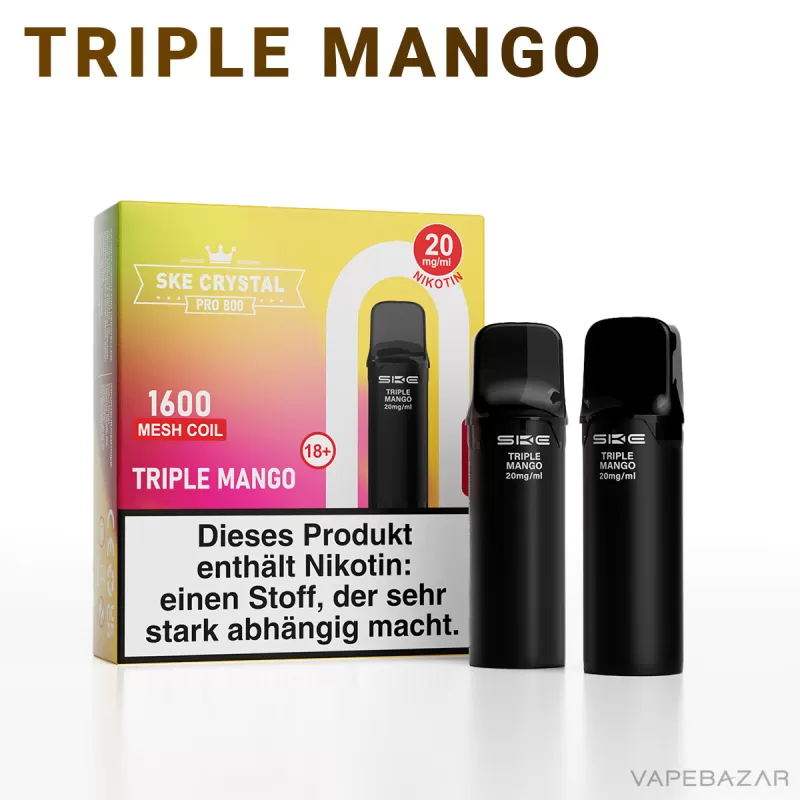 SKE Crystal 800 Pro Pods – Triple Mango (2er Pack) - 20mg/ml - Image 2