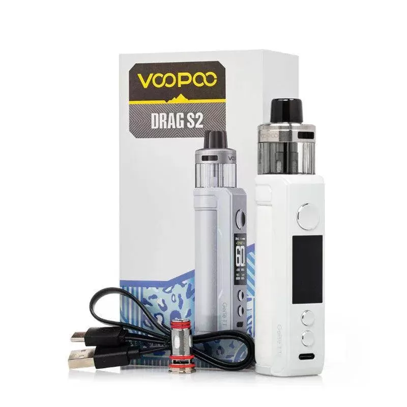 VOOPOO DRAG S2 POD KIT - COLOR#Sky Blue>Modern Red>Glow Pink>Spray Black>Colorful Silver>Pearl White.