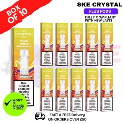 Peach Mango SKE Crystal Plus Prefilled Pod Box Of 10