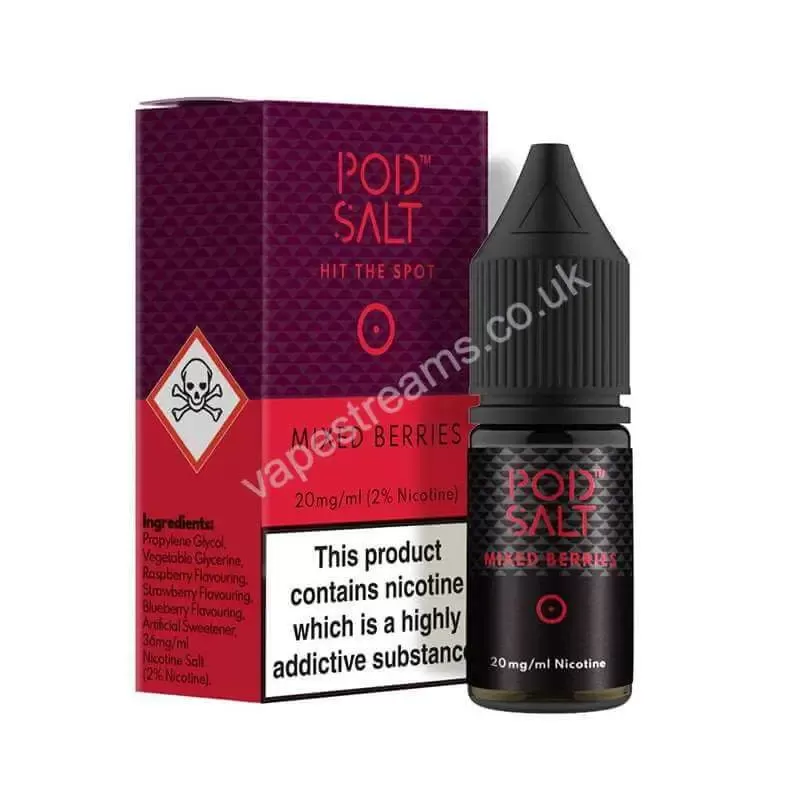 Mixed Berries Nicotine Salt E-Liquid By Pod Salt Core Range - Vapestreams Co