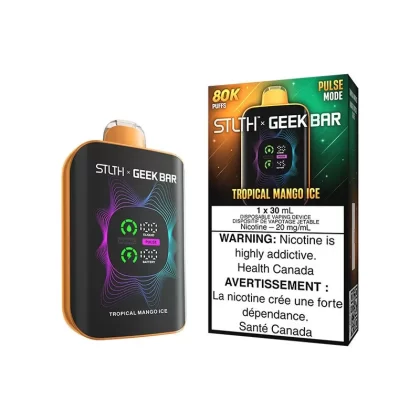 STLTH X GEEKBAR Tropical Mango Ice 80K Disposable Vape, 30mL - Vape Product, 20MG (ONT-TAX)