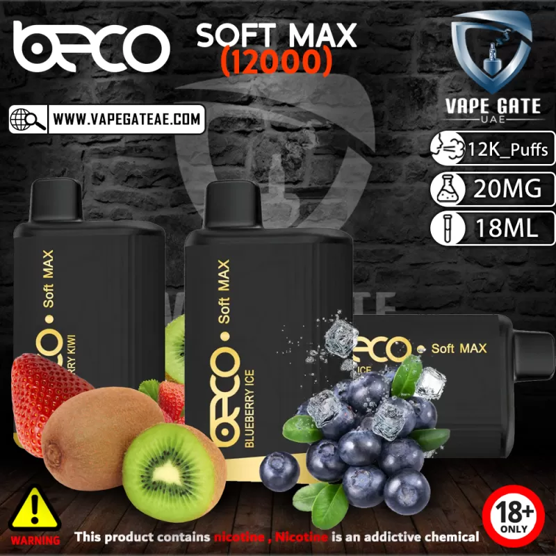 BECO SOFT MAX DISPOSABLE VAPE (12000 PUFFS) - 50 mg / Blueberry Ice