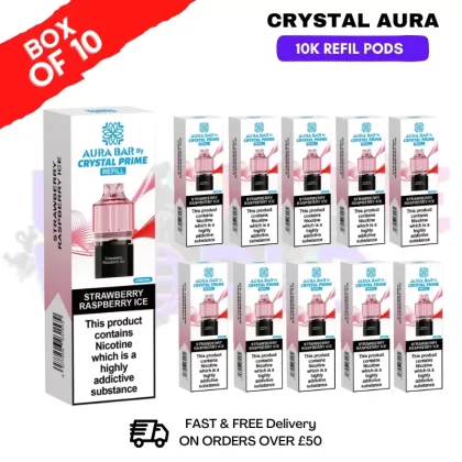 Strawberry Raspberry Ice Crystal Prime 10K Refil Pods Box Of 10