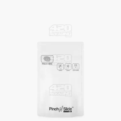 Child Resistant & Tamper Evident | Pinch N Slide 3.0 Matte White Mylar Bags | 3.6in x 5.7in – 3.5g – 250 Count