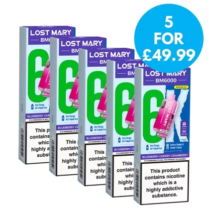 Box of 5 – 20mg (2%) Lost Mary BM6000 (6K Puffs) Pod Vape - Vape Co