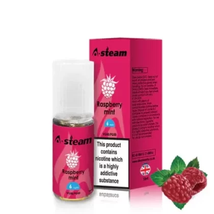 Raspberry Mint A-Steam 10ml Premium Vape Juice – Pack of 10 Bottles
